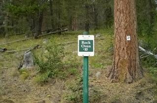 Rock Oven 10 sign, Kettle Valley Railway Naramata Section, 2010-08.